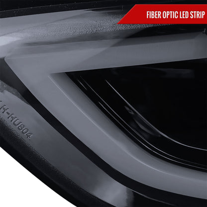 2011-2013 Hyundai Elantra Projector Headlights w/ LED Bar (Glossy Black Housing/Smoked Lens)