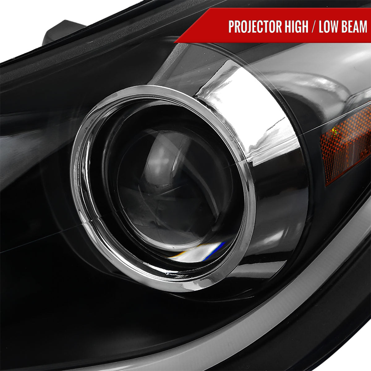 2011-2013 Hyundai Elantra LED Bar Projector Headlights (Matte Black Housing/Clear Lens)