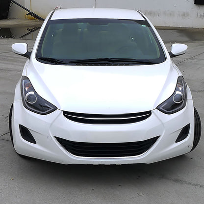 2011-2013 Hyundai Elantra LED Bar Projector Headlights (Matte Black Housing/Clear Lens)
