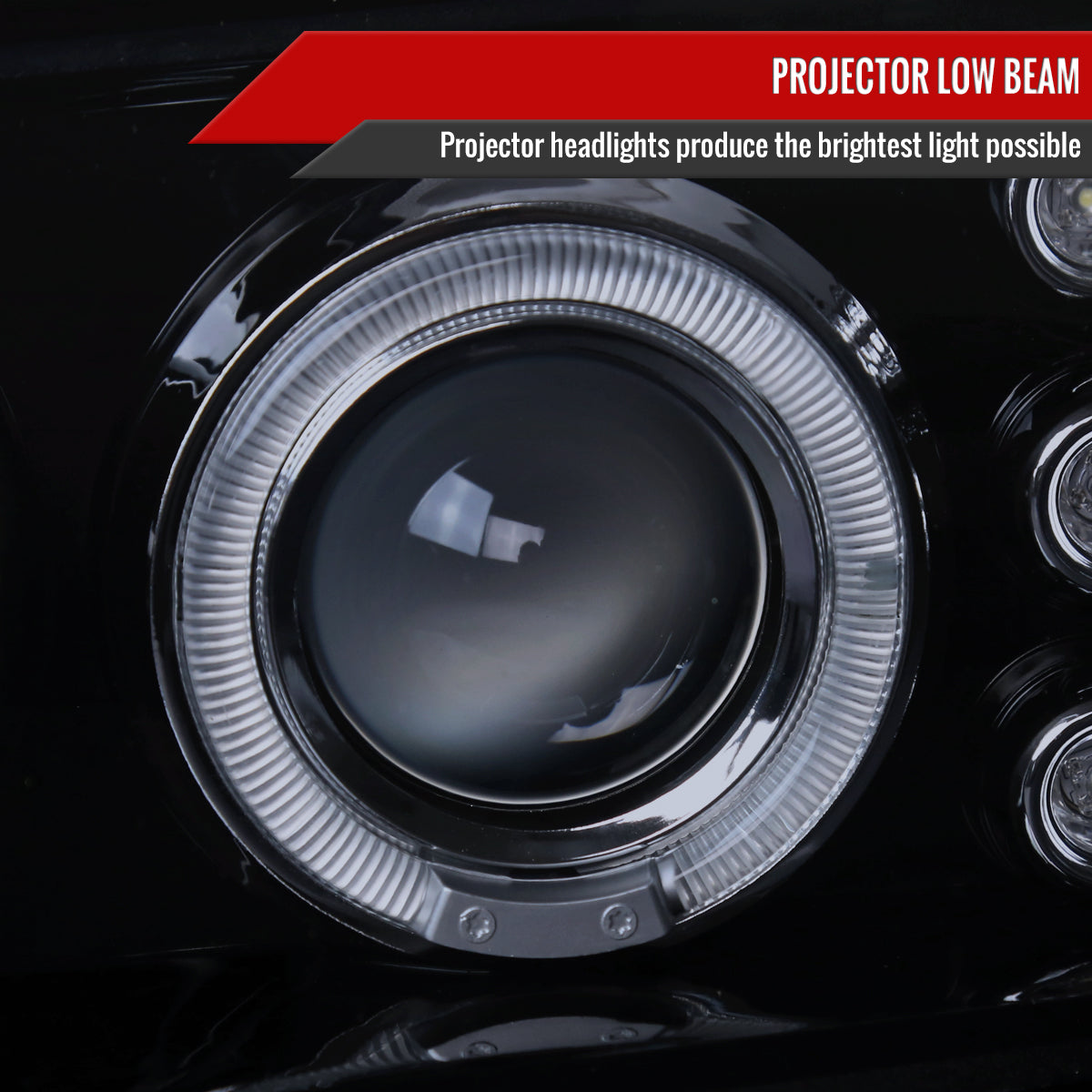 2000-2005 Chevrolet Impala Dual Halo Projector Headlights (Glossy Black Housing/Smoked Lens)