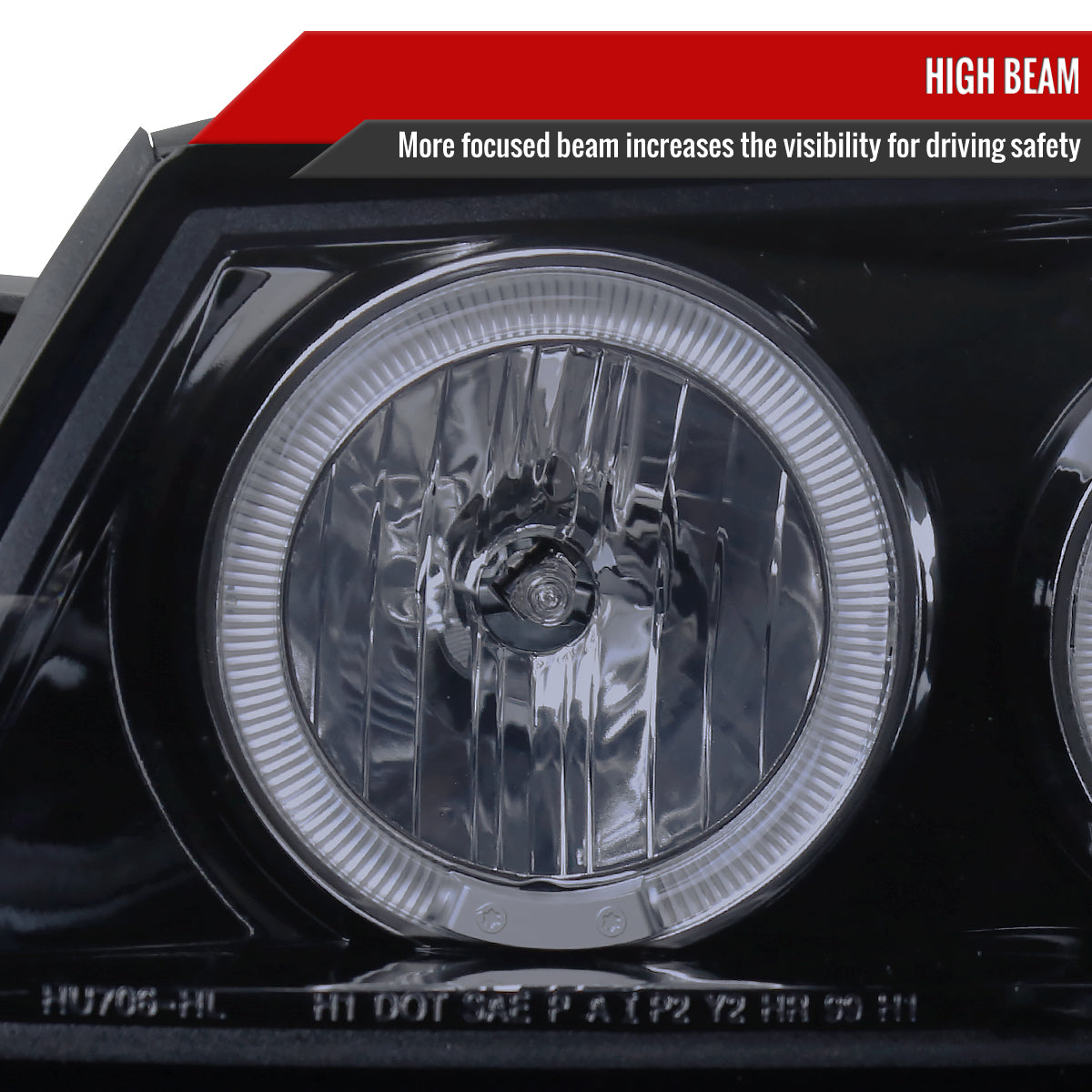 2000-2005 Chevrolet Impala Dual Halo Projector Headlights (Glossy Black Housing/Smoked Lens)