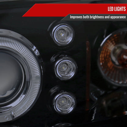 2000-2005 Chevrolet Impala Dual Halo Projector Headlights (Glossy Black Housing/Smoked Lens)