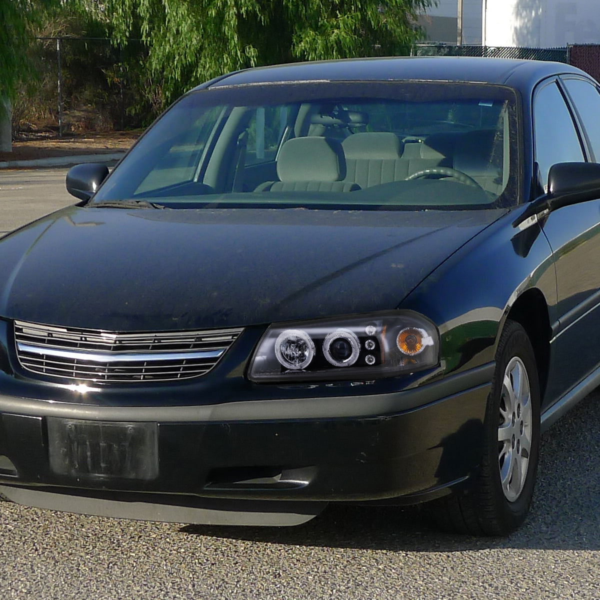 2000-2005 Chevrolet Impala Dual Halo Projector Headlights (Glossy Black Housing/Smoked Lens)