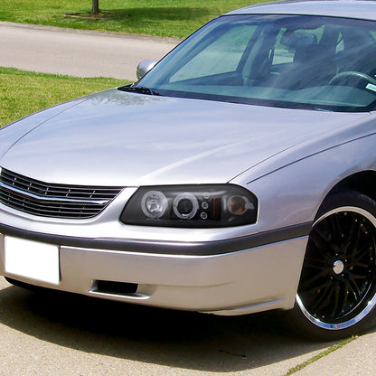 2000-2005 Chevrolet Impala Dual Halo Projector Headlights (Glossy Black Housing/Smoked Lens)