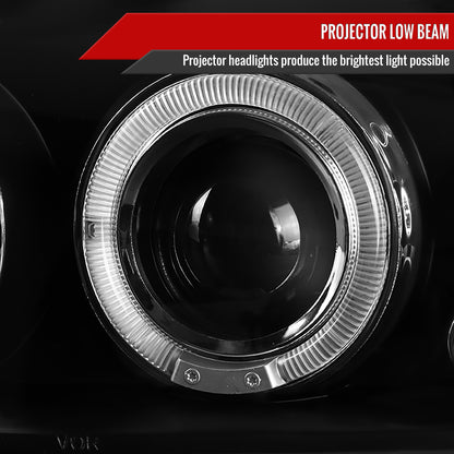 2000-2005 Chevrolet Impala Dual Halo Projector Headlights (Matte Black Housing/Clear Lens)