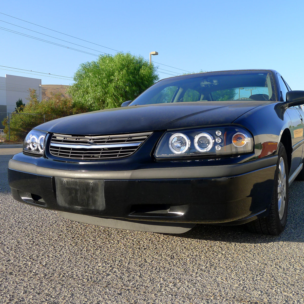 2000-2005 Chevrolet Impala Dual Halo Projector Headlights (Matte Black Housing/Clear Lens)