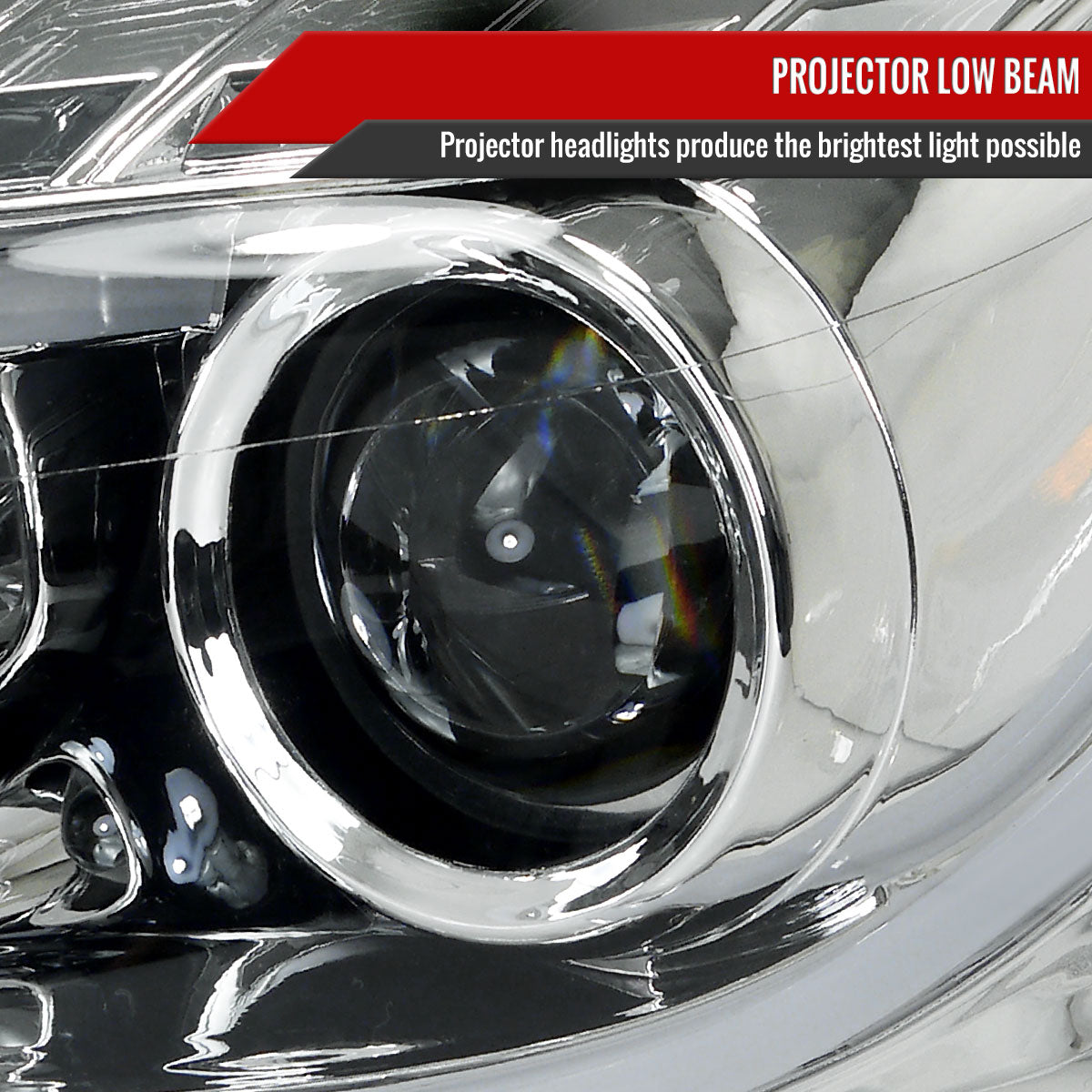 2006-2013 Chevrolet Impala / 2014-2015 Impala Limited / 2006-2007 Monte Carlo LED Bar Projector Headlights (Chrome Housing/Clear Lens)