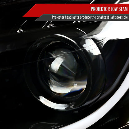 2006-2013 Chevrolet Impala / 2014-2015 Impala Limited / 2006-2007 Monte Carlo LED Bar Projector Headlights (Jet Black Housing/Clear Lens)