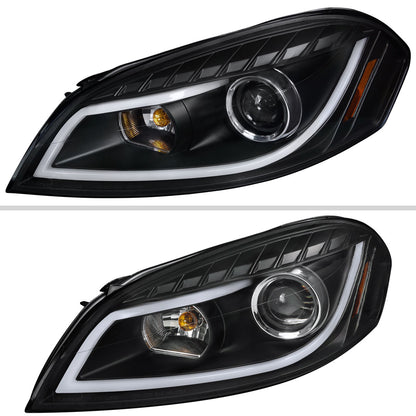 2006-2013 Chevrolet Impala / 2014-2015 Impala Limited / 2006-2007 Monte Carlo LED Bar Projector Headlights (Matte Black Housing/Clear Lens)