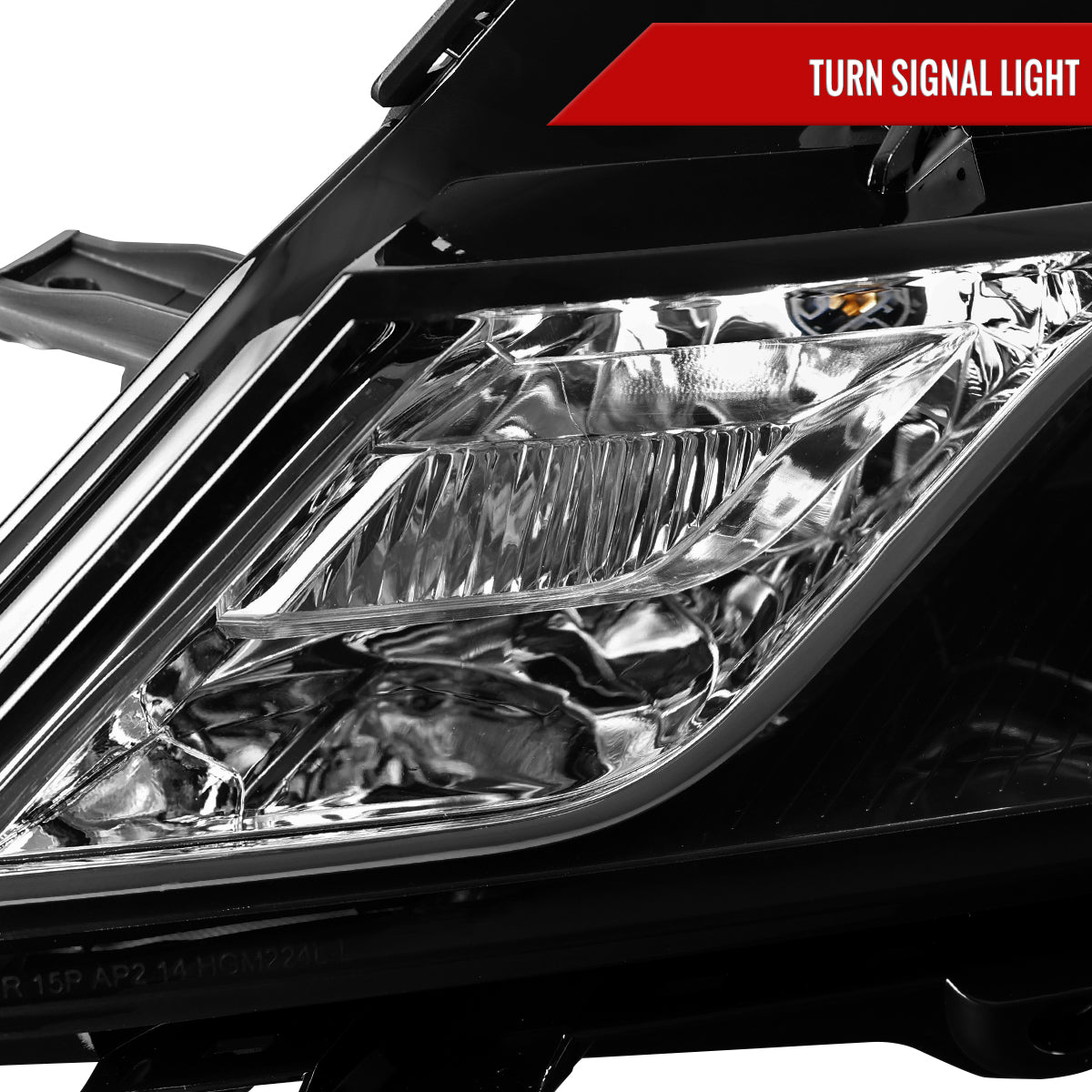 2014-2020 Chevy Impala Factory Style Projector Headlights - Driver Side (Jet Black Housing / Clear Lens)