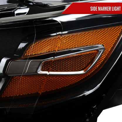2014-2020 Chevy Impala Factory Style Projector Headlights - Driver Side (Jet Black Housing / Clear Lens)