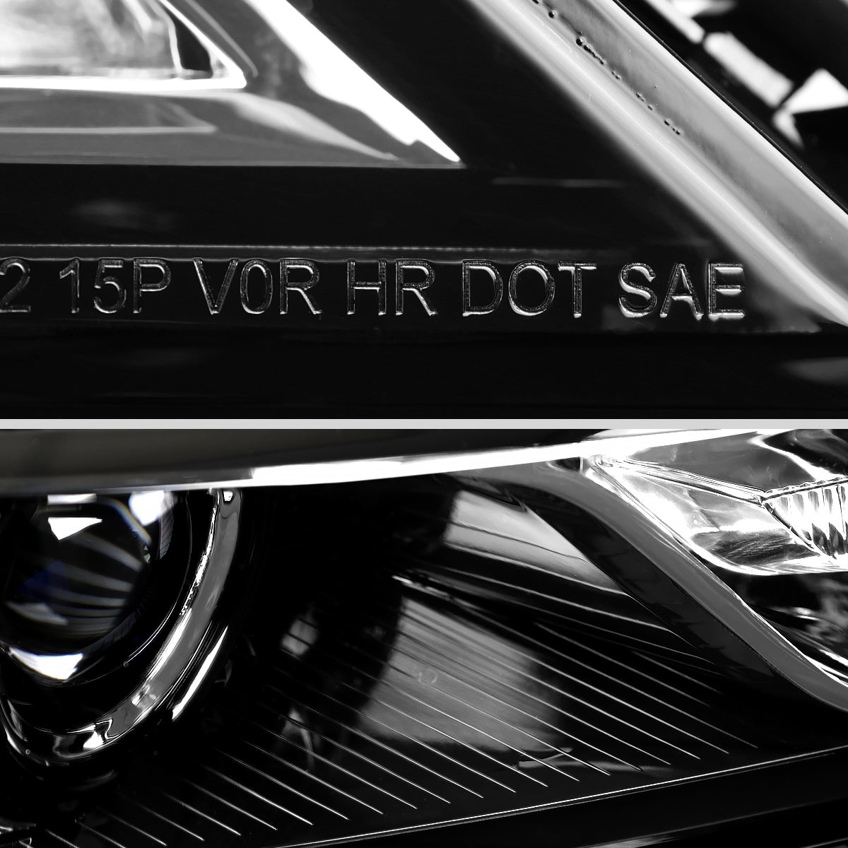 2014-2020 Chevy Impala Factory Style Projector Headlight - Passenger Side (Jet Black Housing / Clear Lens)