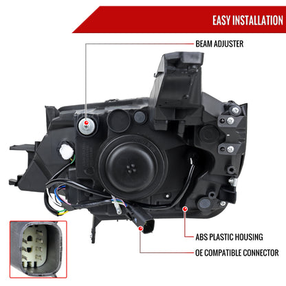 2014-2020 Chevy Impala Factory Style Projector Headlight - Passenger Side (Jet Black Housing / Clear Lens)