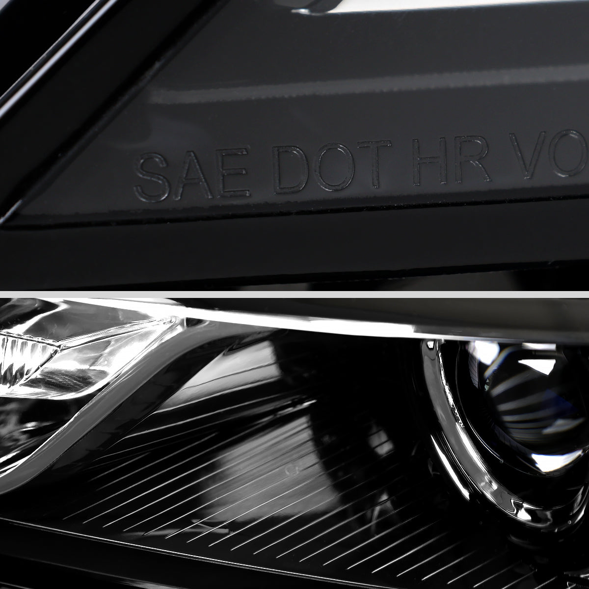 2014-2020 Chevy Impala Factory Style Projector Headlights (Jet Black Housing / Clear Lens)