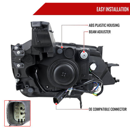 2014-2020 Chevy Impala Factory Style Projector Headlights (Jet Black Housing / Clear Lens)