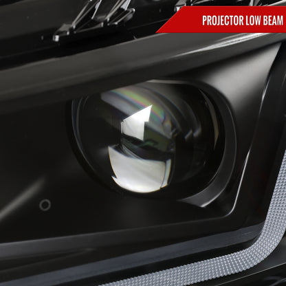 2014-2020 Chevy Impala LED DRL Sequential Projector Headlights (Matte Black Housing / Clear Lens)
