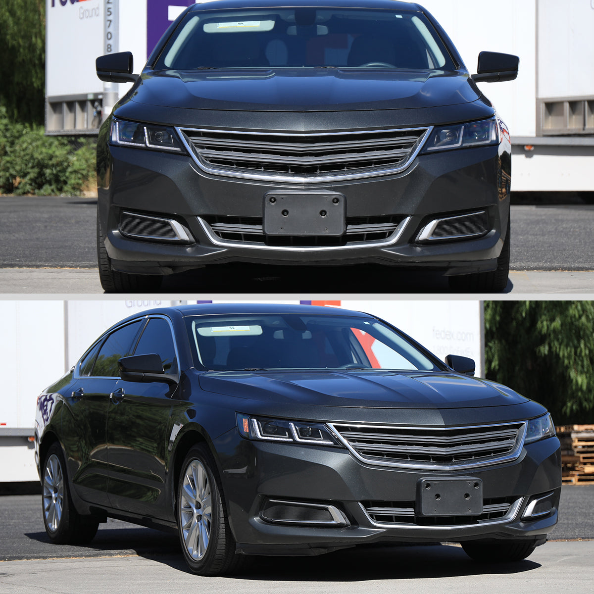 2014-2020 Chevy Impala LED DRL Sequential Projector Headlights (Matte Black Housing / Clear Lens)