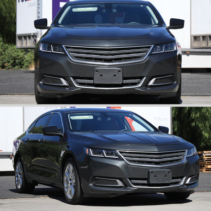 2014-2020 Chevy Impala LED DRL Sequential Projector Headlights (Matte Black Housing / Clear Lens)