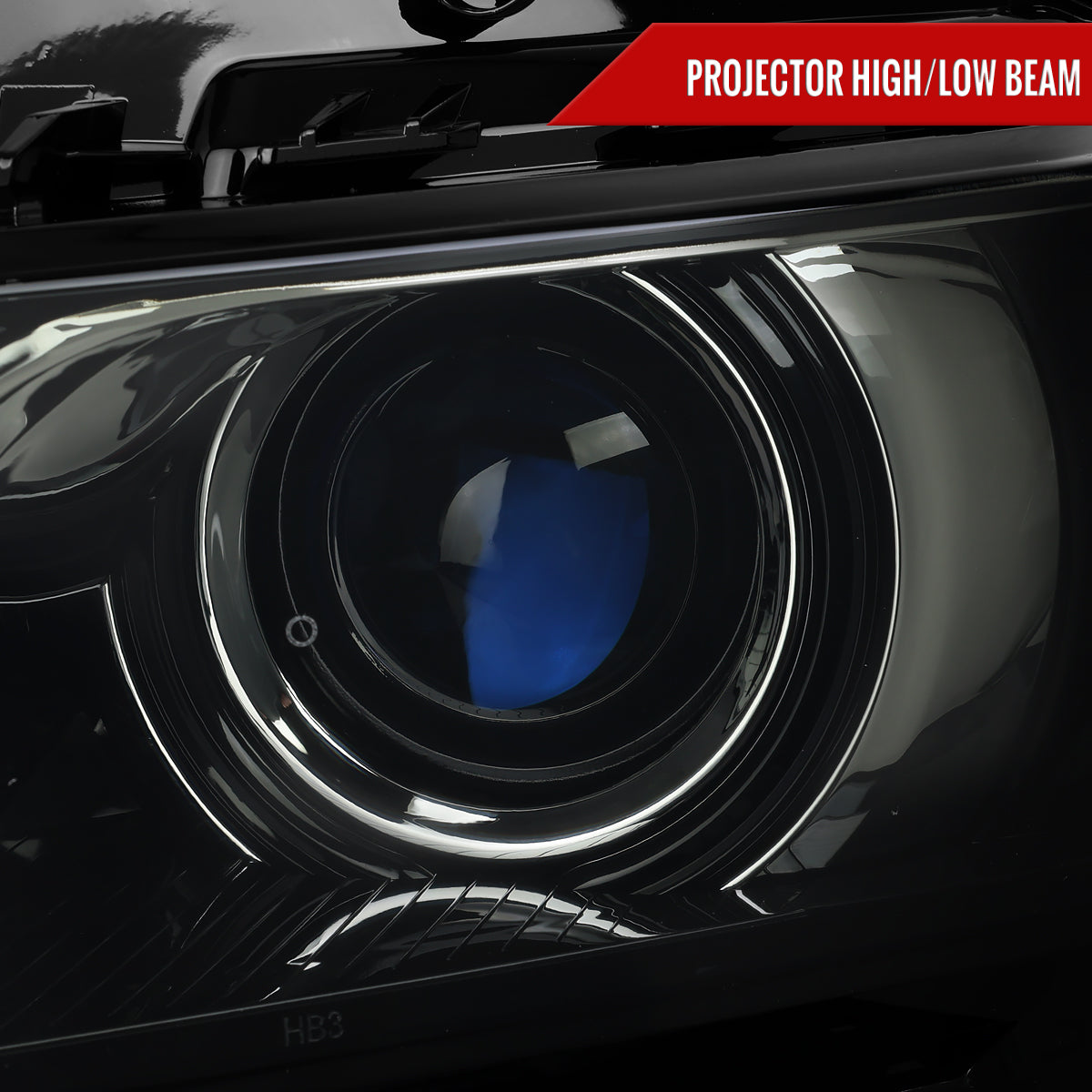 2014-2020 Chevy Impala Factory Style Projector Headlights (Glossy Black Housing / Smoked Lens)