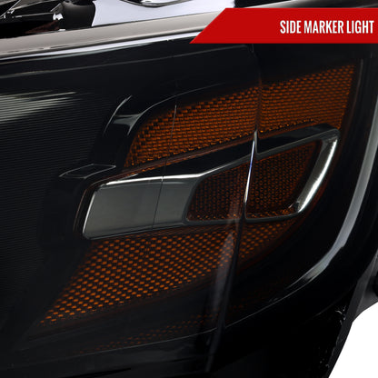 2014-2020 Chevy Impala Factory Style Projector Headlights (Glossy Black Housing / Smoked Lens)