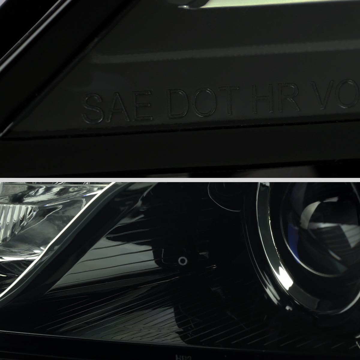 2014-2020 Chevy Impala Factory Style Projector Headlights (Glossy Black Housing / Smoked Lens)