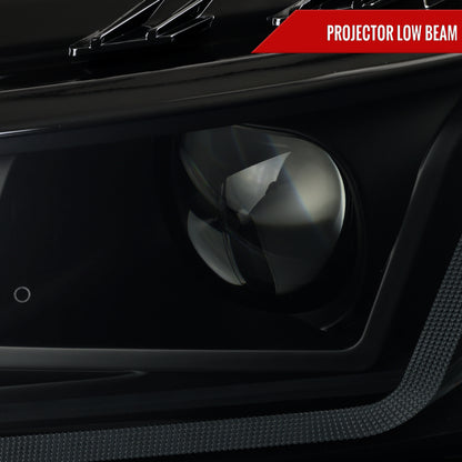 2014-2020 Chevy Impala LED DRL Sequential Project Headlights (Black Housing / Smoked Lens)