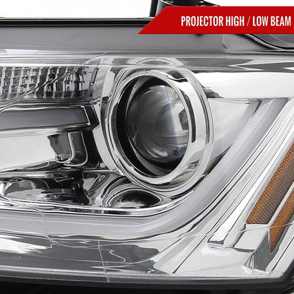 2011-2018 Volkswagen Jetta MK6 LED Bar Projector Headlights (Chrome Housing/Clear Lens)