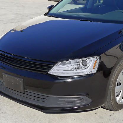 2011-2018 Volkswagen Jetta MK6 LED Bar Projector Headlights (Chrome Housing/Clear Lens)