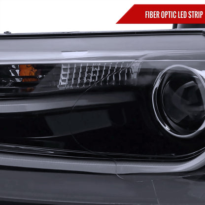 2011-2018 Volkswagen Jetta MK6 LED Bar Projector Headlights (Glossy Black Housing/Smoked Lens)