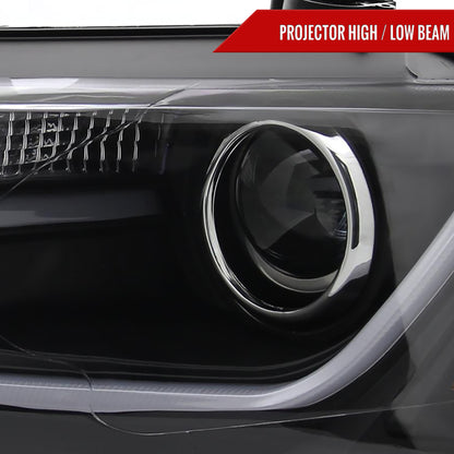 2011-2018 Volkswagen Jetta MK6 LED Bar Projector Headlights (Matte Black Housing/Clear Lens)