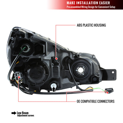 2010-2014 Subaru Legacy/Outback Projector Headlights (Matte Black Housing/Clear Lens)