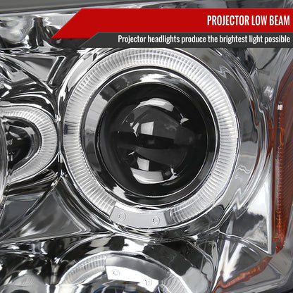 2005-2007 Dodge Magnum Dual Halo Projector Headlights (Chrome Housing/Clear Lens)