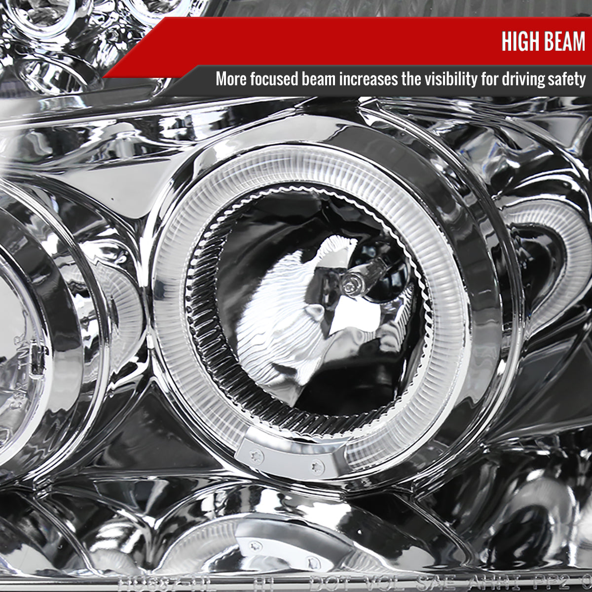 2005-2007 Dodge Magnum Dual Halo Projector Headlights (Chrome Housing/Clear Lens)