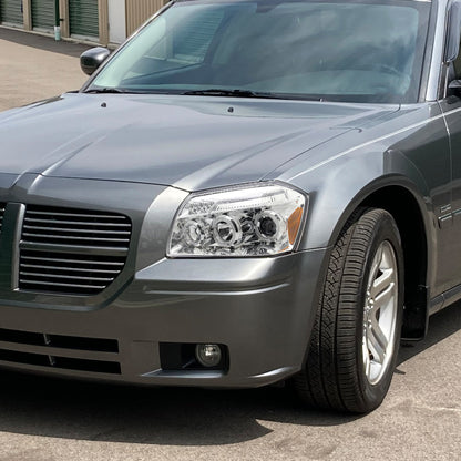 2005-2007 Dodge Magnum Dual Halo Projector Headlights (Chrome Housing/Clear Lens)