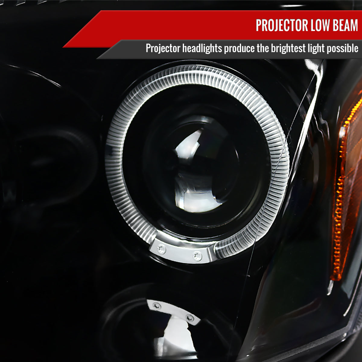2005-2007 Dodge Magnum Dual Halo Projector Headlights (Jet Black Housing/Clear Lens)