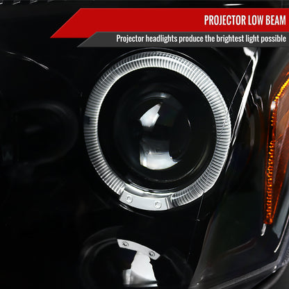 2005-2007 Dodge Magnum Dual Halo Projector Headlights (Jet Black Housing/Clear Lens)