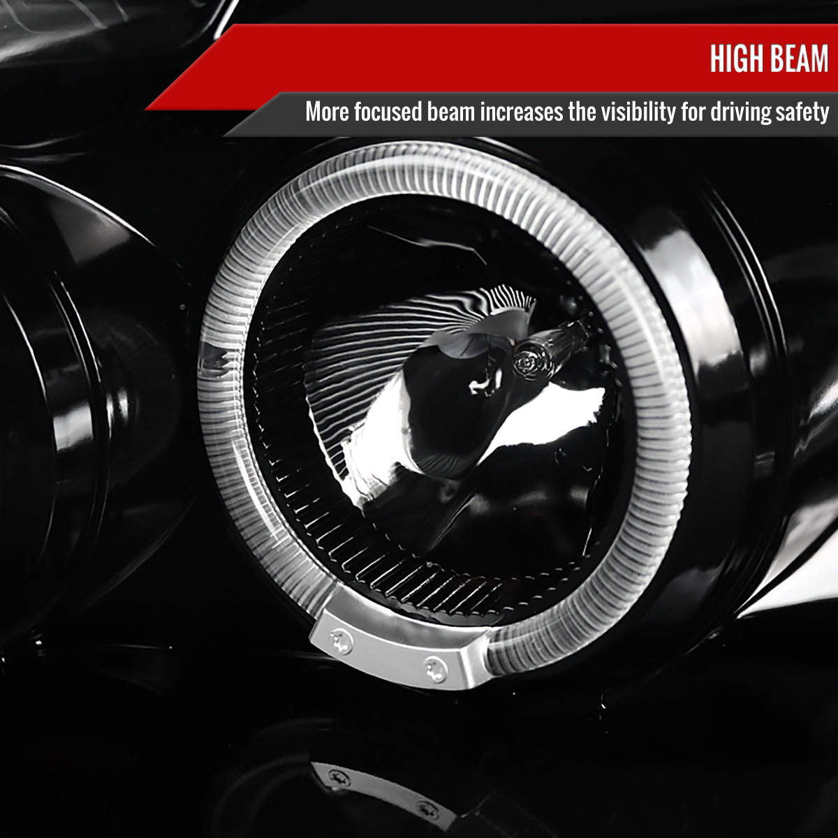 2005-2007 Dodge Magnum Dual Halo Projector Headlights (Jet Black Housing/Clear Lens)