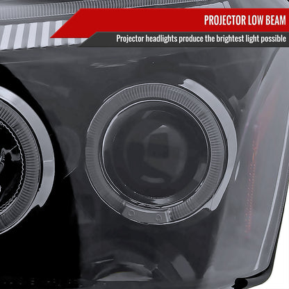 2005-2007 Dodge Magnum Dual Halo Projector Headlights (Glossy Black Housing/Smoked Lens)