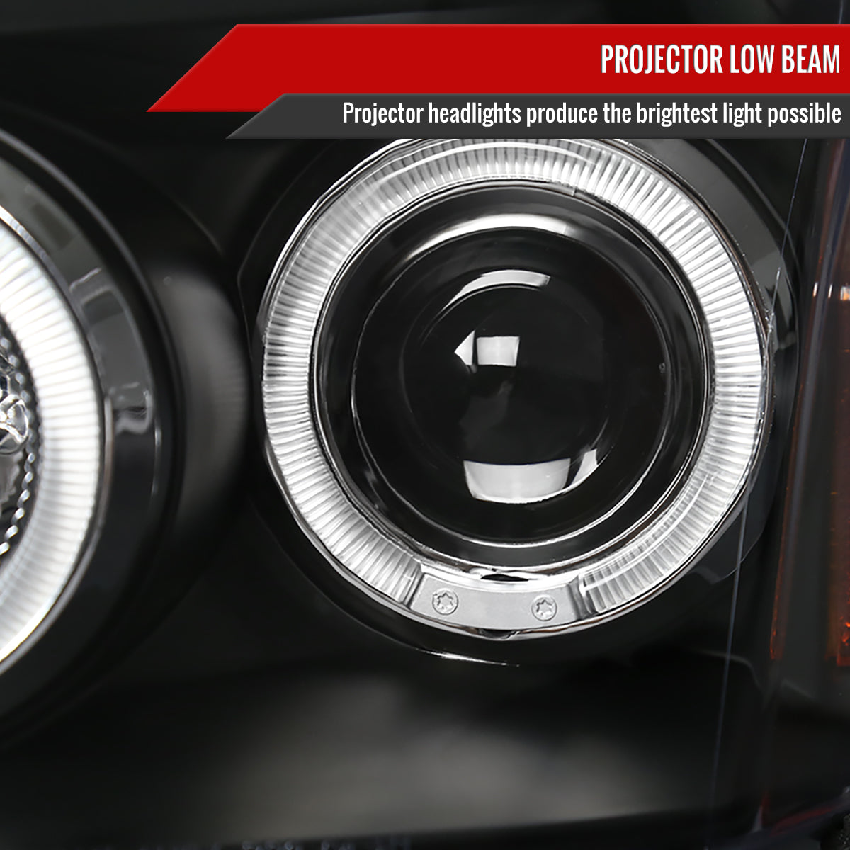 2005-2007 Dodge Magnum Dual Halo Projector Headlights (Matte Black Housing/Clear Lens)