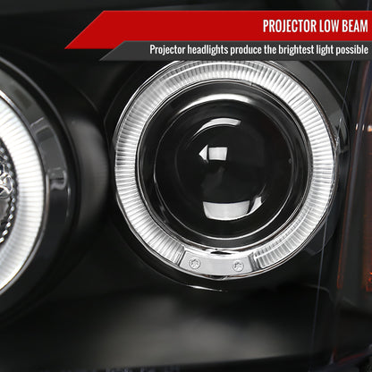 2005-2007 Dodge Magnum Dual Halo Projector Headlights (Matte Black Housing/Clear Lens)