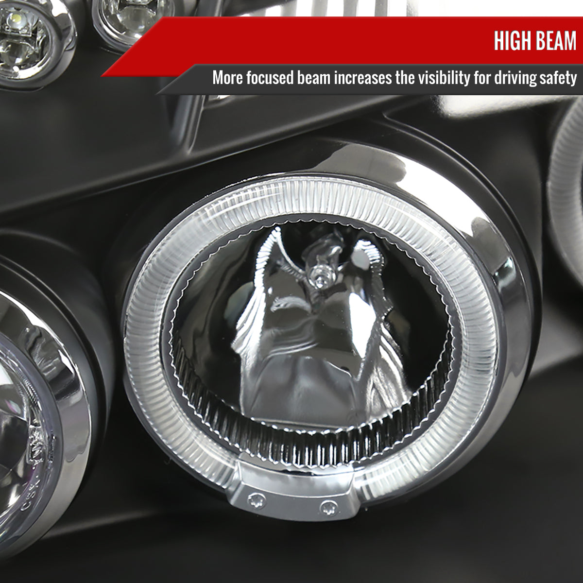 2005-2007 Dodge Magnum Dual Halo Projector Headlights (Matte Black Housing/Clear Lens)