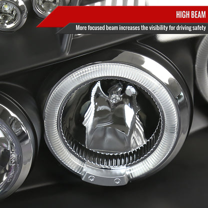 2005-2007 Dodge Magnum Dual Halo Projector Headlights (Matte Black Housing/Clear Lens)