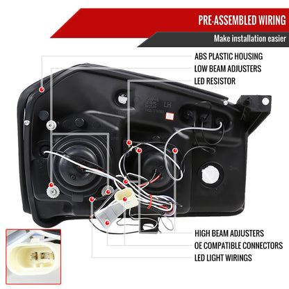 2005-2007 Dodge Magnum Dual Halo Projector Headlights (Matte Black Housing/Clear Lens)