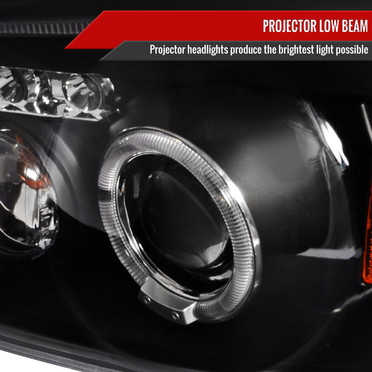 2004-2007 Chevrolet Malibu Dual Halo Projector Headlights (Matte Black Housing/Clear Lens)