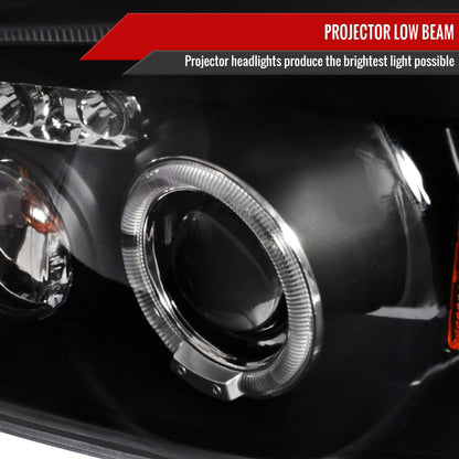 2004-2007 Chevrolet Malibu Dual Halo Projector Headlights (Matte Black Housing/Clear Lens)