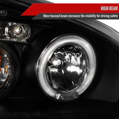 2004-2007 Chevrolet Malibu Dual Halo Projector Headlights (Matte Black Housing/Clear Lens)