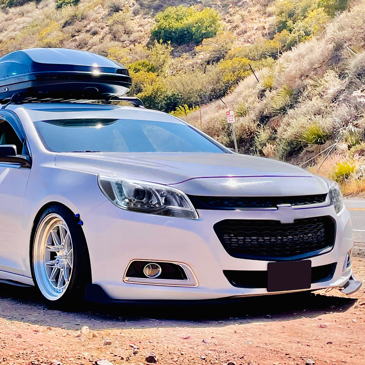 2013-2015 Chevrolet Malibu Projector Headlights w/ LED Light Strip (Chrome Housing/Clear Lens)