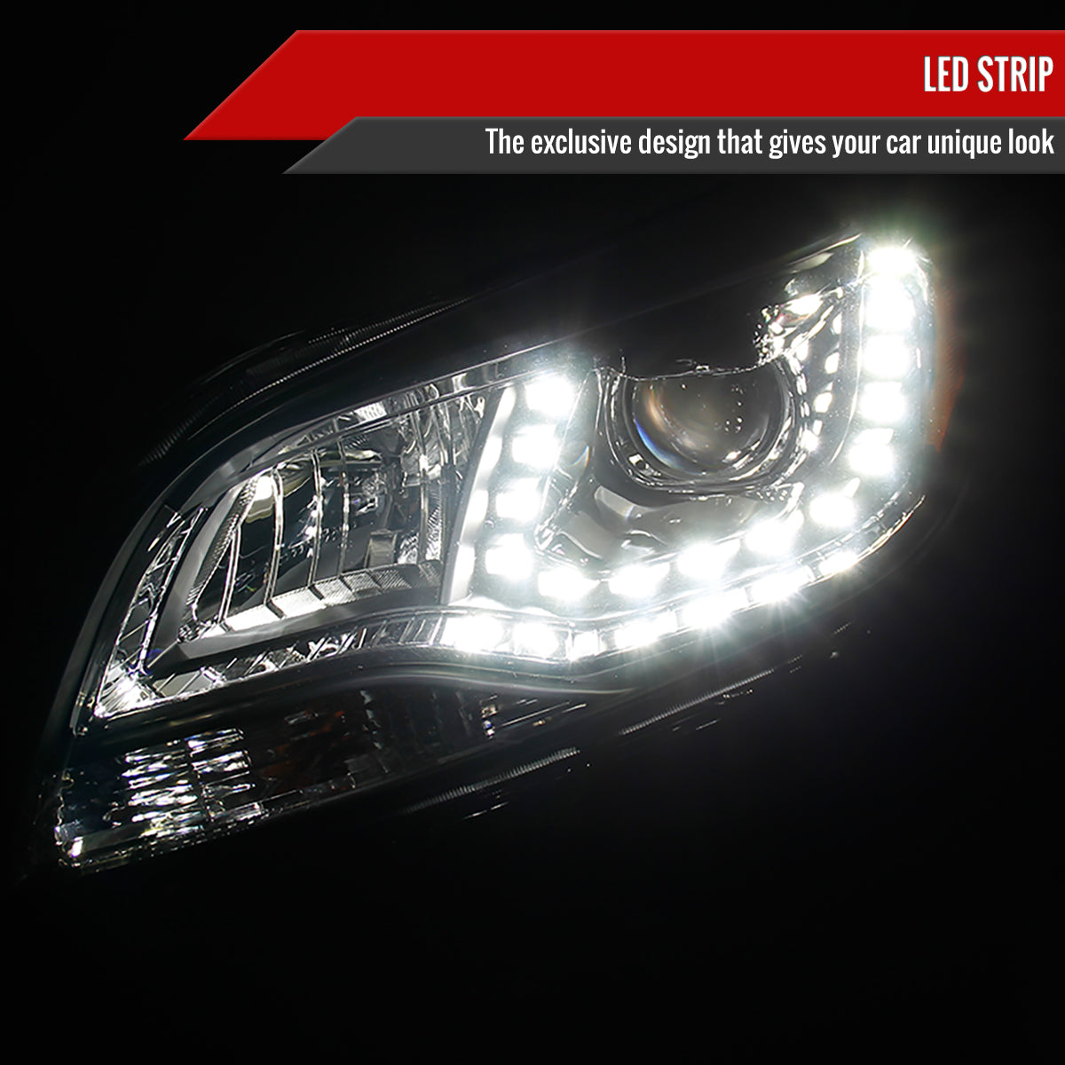 2013-2015 Chevrolet Malibu Projector Headlights (Matte Black Housing/Clear Lens)