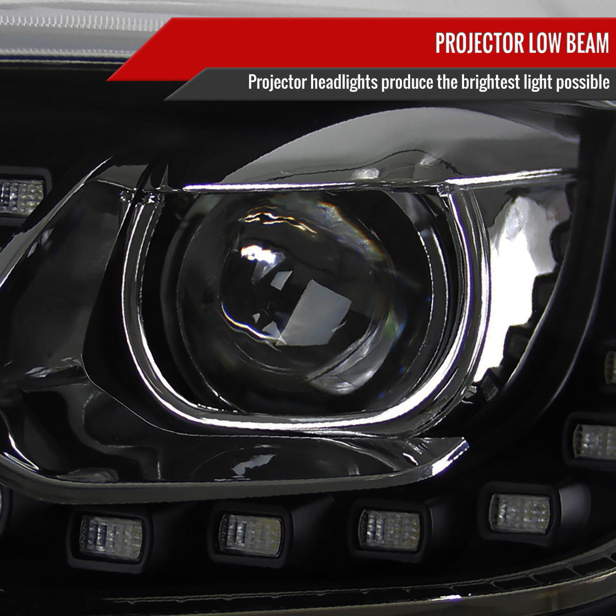 2013-2015 Chevrolet Malibu Projector Headlights (Matte Black Housing/Clear Lens)