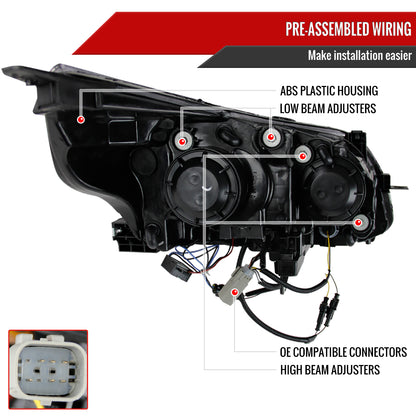 2013-2015 Chevrolet Malibu Projector Headlights (Matte Black Housing/Clear Lens)